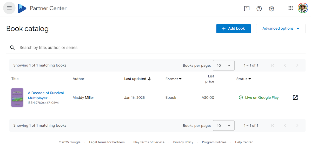 Google Play Books Partner Center