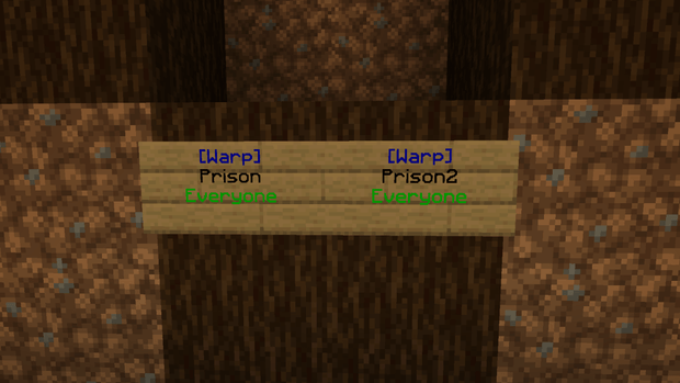 Two Warp signs next to each other showing different warp points