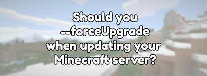 Should you --forceUpgrade when updating your Minecraft server?